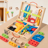 Wooden Toy Colorful Toy with Drill Portable Wooden for Kindergarten