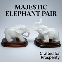 Stone Elephant Statue Decor, Feng Shui Elephants Pair Statues, Decorative Elephant Figurines for Home, Elephant Ornament