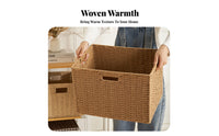 Handwoven Design Lidded Rectangular container adaptable Woven container Japanese and elegance Household Storage Natural artistic for Decor aficionados, householders, Living Room, Bedroom, Nursery, Office