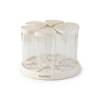 Hinged Lid Lids 6-Compartment Grain Dispenser Clear Rotating Grain Container