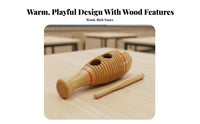 Entertaining to Use Wooden Frog Guiro distinctive Gift concept Croaking Frog Instrument Handmade Educational Toy for Children, Preschoolers, Music educators, Kindergarten, Early Learning center, Parties, Home