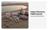 9 Pieces Telescopic Seaside Exploration Set Wooden Handles Beach Explorer Kit Mesh Net Beach Collecting Set Magnifying Glass for Children
