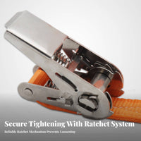 Rustproof Ratchet Tie-down Strap Rust-Resistant Stainless Steel Tensioner Strap Heavy Duty for Haulers, Movers, Moving, Trailers, Roof Racks