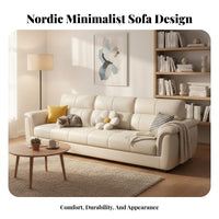 L-Shaped Chaise Couch paw-resistant Resistant L-Shaped Chaise Sofa Nordic design Living Room Furnishing for Pet Owners, Adults, Lounge Area, Home, Studio