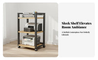 Heavy Duty Audio Equipment Stand Sturdy Construction Adjustable Shelf Unit on Wheels Easy Assembly Multi-Tier Rolling Rack Space Saving for Audiophiles, Living Room, Kitchen