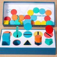 Color Matching Shape Sorter with Tray Wooden Shape Sorter Geometric Sorting Box Preschool for Classroom