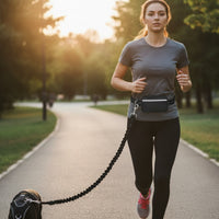 Running Belt with Leash Reflective Handsfree Leash with Pouch Adjustable for Jogging