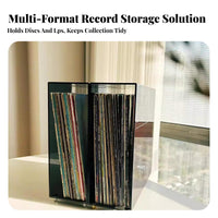Acrylic Vinyl Stand High Clarity LP Display Holder Holds 25 Records
