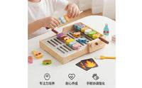 Fine Movement Skills Pretend BBQ Grill Toy Educational Wooden Barbecue Playset Realistic Kids Grill Playset Polished Edges for Kindergarten