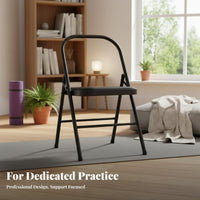 Foldable Iyengar Mind-Body Practice Chair Rust-Proof Iyengar Auxiliary Chair Space-Saving Metal Exercise Stool Portable for Beginners, Seniors, Home Gym