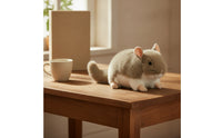 Chinchilla Stuffed Toy Soft Chinchilla Stuffed Animal Stuffed Toy with Tail Furry Cuddly for Children, Desk Decoration