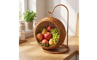 Imitation Rattan Basket Decorative Handwoven Basket Water-resistantResistant for Tabletop, Living Room