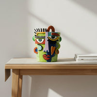 Artistic Picasso Head Vase Funny Artistic Face Planter Handmade Look Abstract Face Vase for Tabletop, Indoor Display