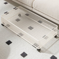 Movable Under Sofa Storage Storage Unit Space Saving Drawer Design Storage Basket Lockable Wheels Pull-out Basket Storage Unit Mesh Design for Children, Living Room
