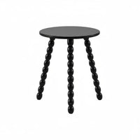 Round Bobbin Leg Table Compact Design Bobbin Leg Accent Table Multifunctional Vintage Design Nightstand for Bedroom
