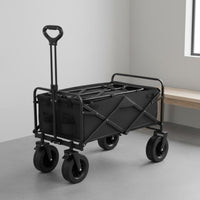 Large Capacity Foldable Camping Wagon 360° Rotating Wheels Collapsible Utility Wagon Waterproof Material Heavy Duty Garden Wagon for Gardeners, Shopping