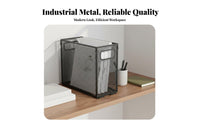Multi-Functional Foldable File Holder Space-Saving Metal Mesh File Box Long-Lasting Metal Mesh Filing Crate Portable for Students, Teachers, Homeowners, Desk, Study Room, Classroom