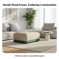 Modern Design Rectangular Ottoman sturdy Wood Legs Footrest Easy to Clean Upholstered Stool adaptable Use for Families, Homeowners, Guests, Living Room, Lounge Area, Bedroom, Entryway