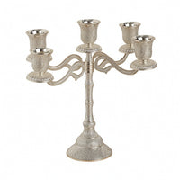 Metal 5-Arm Candelabra Classical Candelabra Reflective Candelabrum with Five Arms Luxurious for Home Decorators