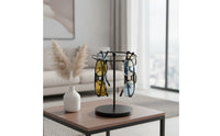 Metal Glasses Display Stand Desktop Sunglasses Organizer with Round Base Compact Tabletop Sunglasses Rack for Eyewear Collectors, Vanity, Shop Counter