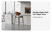Comfortable Cushion Modern Bar Stool with Back Anti-Scratch Foot Pads Metal Frame High Stool Non-Slip Feet Upholstered Counter Height Chair Easy to Clean for Adults, Homeowners, Couples, Pub, Cafe, Restaurant, Dining Room