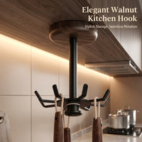 Cabinet Rotating Hook for Kitchen Utensils, Aluminium Alloy No-Drill Storage Cupboard Hanger, Easy Access for Students, Declutter Countertop Space