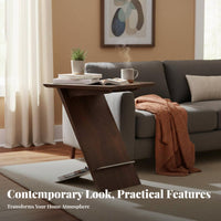 Modern Design Magazine Holder Table Retro aesthetic Z-Shaped Magazine Table With Storage Shelf Household Furniture Multi-Functional for Apartment Dwellers, Homeowners, Students, Living Room, Small Spaces, Bedroom, Reception Area