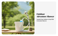 Coiled Hose Portable Electric Shower Compact Self-Priming Shower System for Camping, Travel