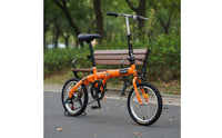 16 Inch Portable Bike Foldable Folding Cycle High-Carbon Steel Frame Foldable Mini Cycle for Commuters, Students, Travel, City, School