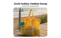 Quick-Drying Mesh Beach Tote Lightweight Sand Sifting Tote Bag Versatile Carry Mesh Beach Bag Foldable for Beachgoers, Travelers, Travel, Outdoor, Vacation, Camping