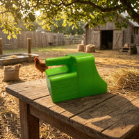 Green Plastic Feed Shovel Ribbed Grip Feed Shovel Thickened Body Open-Front Scoop Integrated Handle