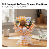 Crochet Blossom Bouquet Completed Crochet Flower Bouquet Handmade Yarn Flower Arrangement for Maternal Celebration Day, Home Decor