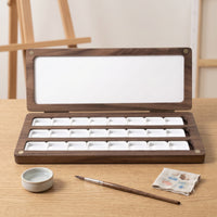 Portable Wooden Palette Box Compact Watercolor Palette Box Long-Lasting Art Supply Sturdy for Artists, Plein Air