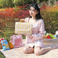 Picnic Blanket for Family Picnic, Thickened Waterproof Camping Mat with Film Coating, Beach Blanket with Storage Bag, Easy to Clean and Store