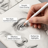 Precision Eraser for Sketching and Drawing, Pen Shaped Highlight for Art Students, Lightweight for Teens