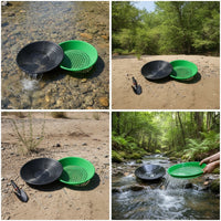 4 Pieces Gold Panning Kit with Hand Tools Essential Metal Pan with Classifier Screen Portable Classifier Screen for Outdoor Prospecting
