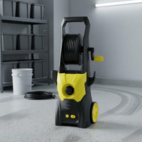 Powerful 1800W Engine High Pressure Washer Multiple Spray Nozzles Electric High Pressure Washer Long-Lasting Aluminum Pump Portable Car Washing Machine Easy Storage