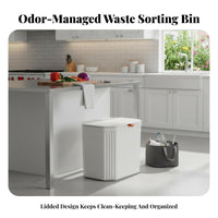 Kitchen Trash Can with Shelves Sliding Lid Multi-Tier Waste and Storage Trolley Rolling Utility Cart with Trash Bin for Bathroom
