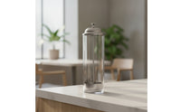 Drinking Tube Holder dispenser with Stainless Steel Lid Countertop Drinking Tube Holder dispenser with Lid Convenient for Cafe