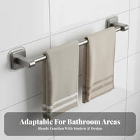 Drillnon-Invasive Installation Wall-Mounted Towel Bar Strong Adhesive Multi-Bar Towel Rack Space Saving Bathroom Organizer Rust-Proof for Renters, Homeowners, Families, Shower Room, Restroom, Lavatory, Kitchen
