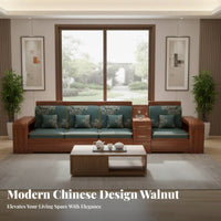 Straight-Line Wood Frame Couch New Chinese design Sofa Minimalist Design Living Room Furniture for Homeowners, Apartment Dwellers, Home, Reception Hall