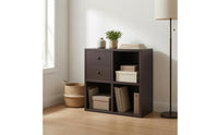 Mid-Century-Century Design Black Swing Door Cabinet Space-Saving Vinyl Storage Cabinet Easy to Clean Album Player Stand Accessible Compartments for Music Corner