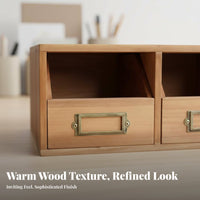 Multi-Drawer Book Rack With Drawers Desktop Hutch No Assembly Required