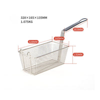 High Temperature Resistant Commercial Fry Basket Easy to Clean Deep Fryer Basket Thickened Frame Frying Tool Comfortable Handle for Chefs, Home Cooks, Restaurants, Food Stalls