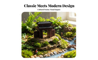 Bonsai Landscape Decoration Intricate Details Bonsai House Decoration Intricately Detailed Miniature Chinese House for DIY Arrangers, Rockery, Desktop