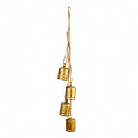 Cylindrical Bell Vintage-Style Bell with Rope Hanger Rustic Ornament for Christmas Tree, Wreath