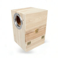 Parrot Nesting Shelter Unfinished Bird Nesting Shelter with Perch Vertical Bird House with Perch for Cage