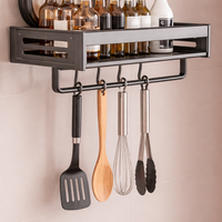 Wall Organizer and Mounted Spice Racks for Pantry Organization, Stainless Steel Metal for Condiment Storage