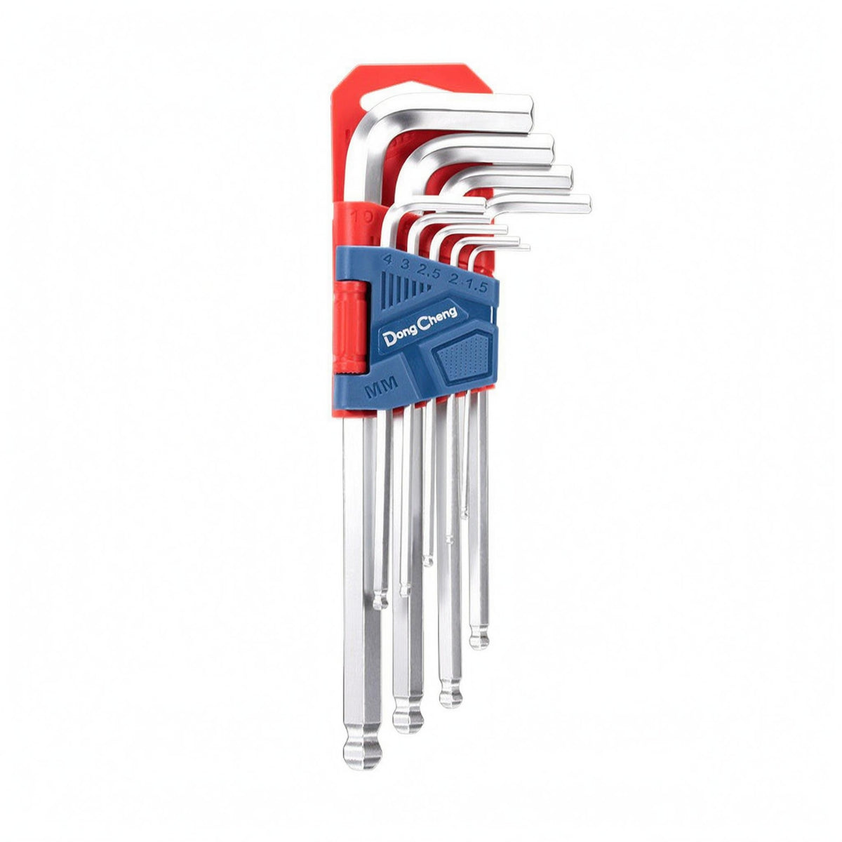 9 Pieces Plastic Holder Folding Hex Key Set Hanging Tab Folding Allen Wrench Set Metal Hardware Tool