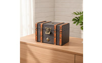 Storage Chest with Lid Antique-Style Jewelry Box Rustic Box with Lock for Desk